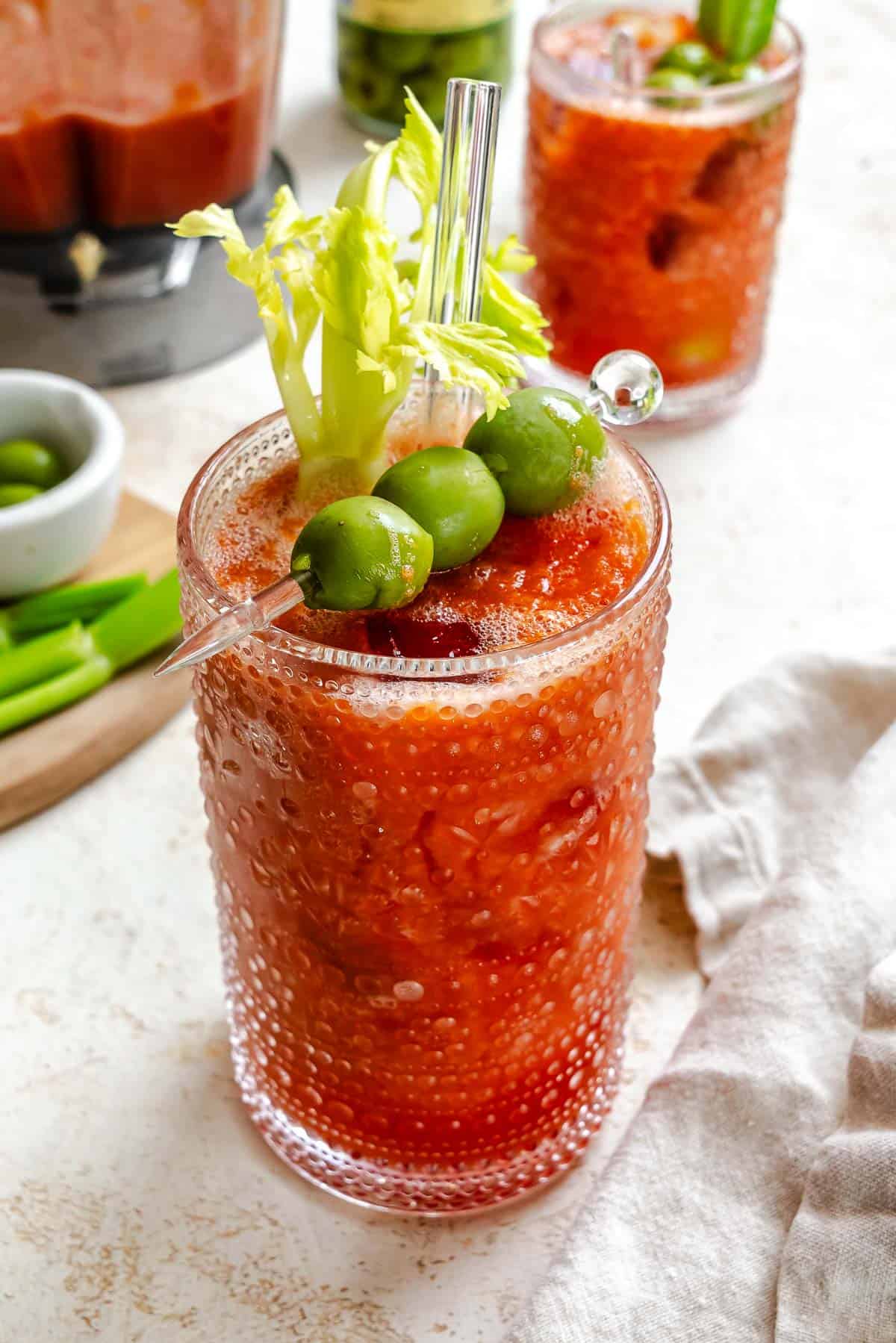 Completed Virgin Bloody Mary in a glass.