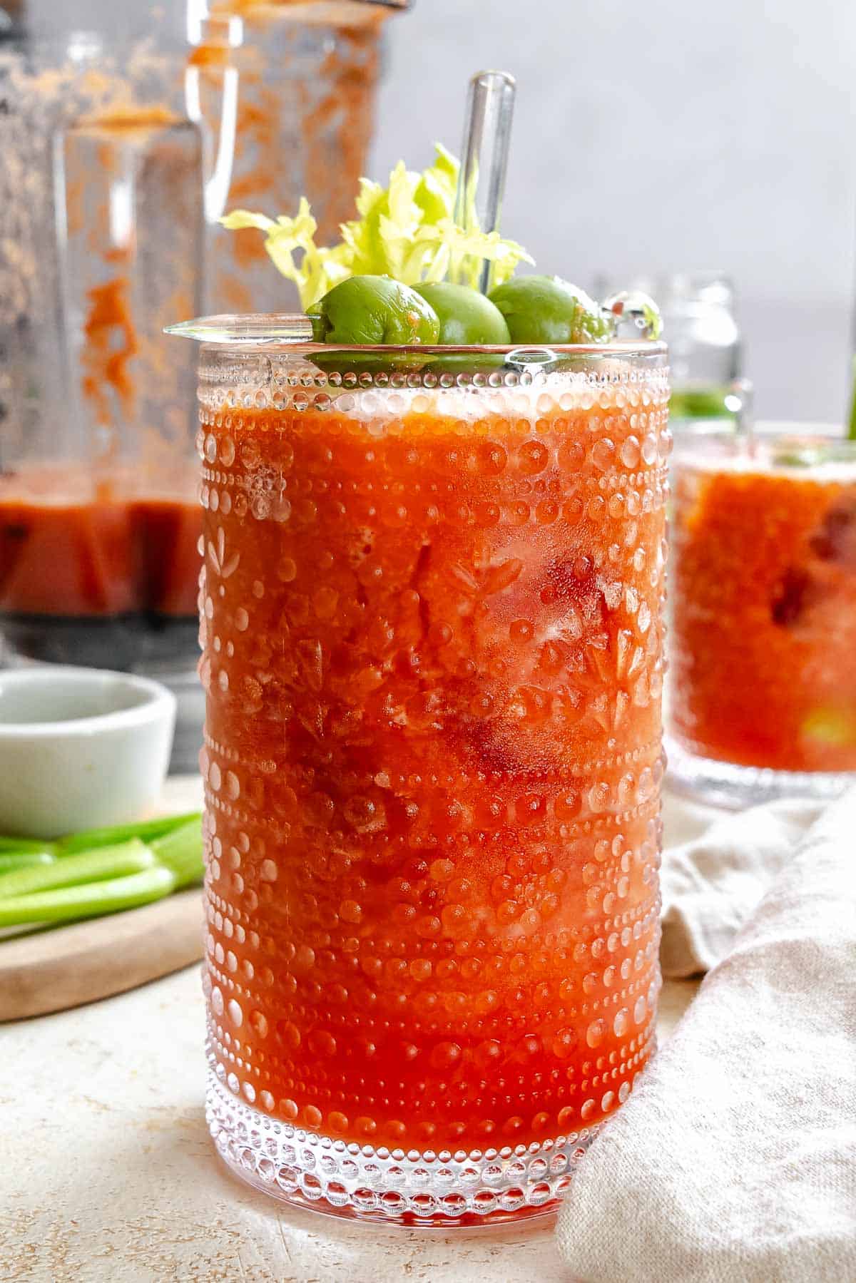 Completed Virgin Bloody Mary in a glass.