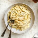 Completed Cauliflower Alfredo Sauce (Vegan) in a bowl.