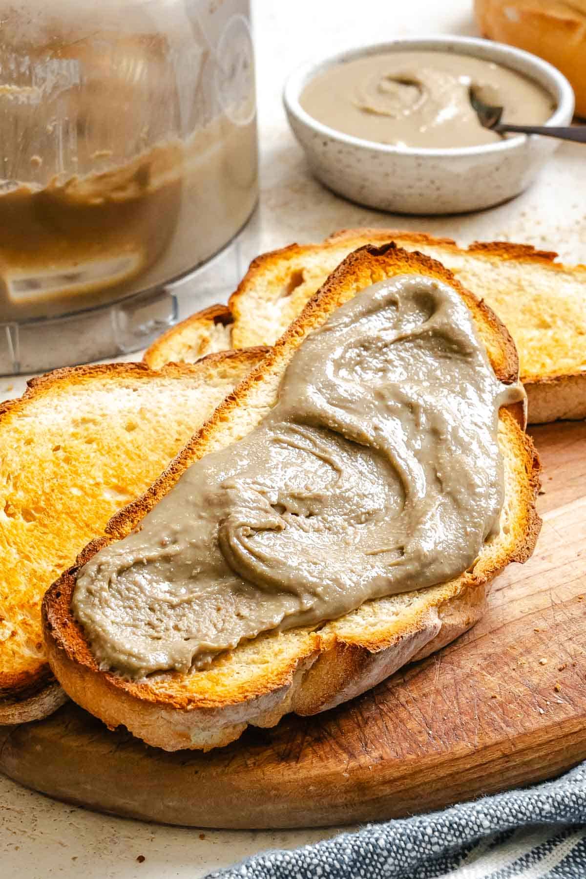 Completed Sunflower Seed Butter spread on toast.