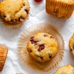Completed Grape Muffins (Egg-Free) on a white surface.
