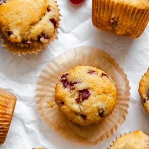 Completed Grape Muffins (Egg-Free) on a white surface.