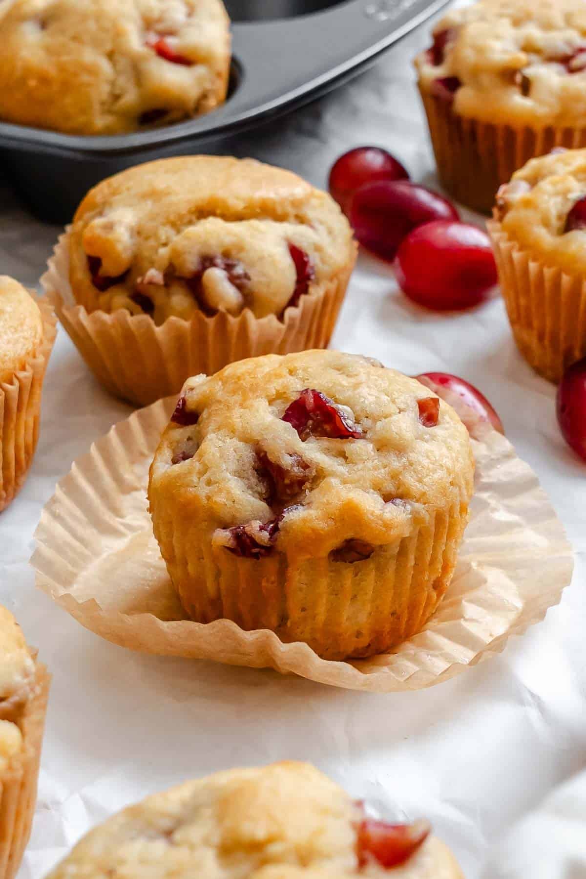 Completed Grape Muffins (Egg-Free) on a white surface.