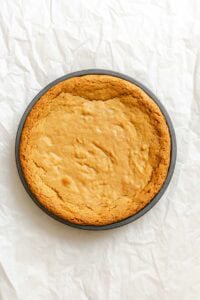 Completed Orange Olive Oil Cake in cake pan.