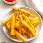 Completed Simple Polenta Fries on a plate.