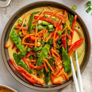 Completed Easy Vegan Curry in a bowl.